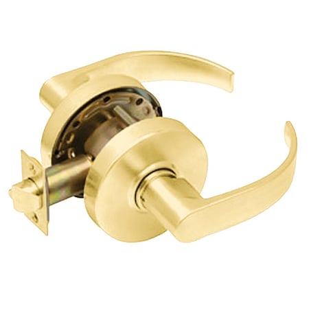 Arrow Lock Grade 2 Passage Cylindrical Lock, Broadway Lever, Non-Keyed, Bright Brass Finish, Non-handed RL01-BRR-03